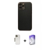 MARSİLYAN™- iPhone 13 Pro Max Kılıf Ahenk Işık - Siyah Bilvis 5in1 3D Magic Cam Ekran Koruyucu + Shine Kamera Lens - GD