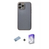 MARSİLYAN™- iPhone 13 Pro Max Kılıf Ahenk Işık - Siyah Bilvis 5in1 3D Magic Cam Ekran Koruyucu + Shine Kamera Lens Koruma Cam - MI