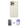 MARSİLYAN™- iPhone 13 Pro Max Kılıf Ahenk Işık - Siyah Bilvis 5in1 3D Magic Cam Ekran Koruyucu + Yeşil Neon Fosforlu Kamera Lens