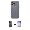 MARSİLYAN™- iPhone 13 Pro Max Kılıf Ahenk Işık - Siyah Bilvis 5in1 3D Magic Cam Ekran Koruyucu + Yeşil Neon Fosforlu Kamera Lens