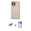 MARSİLYAN™- iPhone 13 Pro Max Kılıf Ahenk Işık - Siyah Bilvis 5in1 3D Magic Cam Ekran Koruyucu + Renkli Kamera Lens Koruma Cam - YL