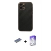 MARSİLYAN™- iPhone 13 Pro Max Kılıf Ahenk Işık - Siyah Bilvis 5in1 3D Magic Cam Ekran Koruyucu + Renkli Kamera Lens Koruma Cam - YL