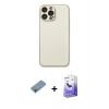 MARSİLYAN™- iPhone 13 Pro Max Kılıf Ahenk Işık - Siyah Bilvis 5in1 5D Magic Hayalet Cam Ekran Koruyucu + Gökkuşağı Shine Kamera Lens Koruma Cam