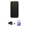 MARSİLYAN™- iPhone 13 Pro Max Kılıf Ahenk Işık - Siyah Bilvis 5in1 5D Magic Hayalet Cam Ekran Koruyucu + Gold Raze Metal Kamera Lens