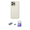 MARSİLYAN™- iPhone 13 Pro Max Kılıf Ahenk Işık - Siyah Bilvis 5in1 5D Magic Hayalet Cam Ekran Koruyucu + Renkli Kamera Lens Koruma Cam - PE