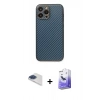 MARSİLYAN™- iPhone 13 Pro Max Kılıf Ahenk Işık - Siyah Bilvis 5in1 5D Magic Hayalet Cam Ekran Koruyucu + Pers Alüminyum Kamera Lens - LT