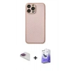 MARSİLYAN™- iPhone 13 Pro Max Kılıf Ahenk Işık - Siyah Bilvis 5in1 5D Magic Hayalet Cam Ekran Koruyucu + Pers Alüminyum Kamera Lens - GI
