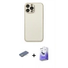 MARSİLYAN™- iPhone 13 Pro Max Kılıf Ahenk Işık - Siyah Bilvis 5in1 5D Magic Hayalet Cam Ekran Koruyucu + Renkli Kamera Lens Koruma Cam - YL