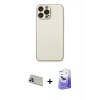 MARSİLYAN™- iPhone 13 Pro Max Kılıf Ahenk Işık - Siyah Bilvis 5in1 5D Magic Hayalet Cam Ekran Koruyucu + Rainbow Kamera Lens Koruma Cam - MR