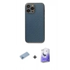 MARSİLYAN™- iPhone 13 Pro Max Kılıf Ahenk Işık - Siyah Bilvis 5in1 5D Magic Hayalet Cam Ekran Koruyucu + Shine Kamera Lens Koruma Cam - MI
