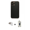 MARSİLYAN™- iPhone 13 Pro Max Kılıf Ahenk Işık - Siyah Bilvis Hayalet Cam Ekran Koruyucu + Pers Alüminyum Kamera Lens - GD