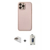 MARSİLYAN™- iPhone 13 Pro Max Kılıf Ahenk Işık - Siyah Bilvis Hayalet Cam Ekran Koruyucu + Pers Alüminyum Kamera Lens - GD