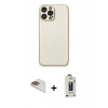 MARSİLYAN™- iPhone 13 Pro Max Kılıf Ahenk Işık - Siyah Bilvis Hayalet Cam Ekran Koruyucu + Pers Alüminyum Kamera Lens - GD