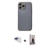 MARSİLYAN™- iPhone 13 Pro Max Kılıf Ahenk Işık - Siyah Bilvis Hayalet Cam Ekran Koruyucu + Pers Alüminyum Kamera Lens - LT