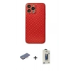MARSİLYAN™- iPhone 13 Pro Max Kılıf Ahenk Işık - Siyah Bilvis Hayalet Cam Ekran Koruyucu + Renkli Kamera Lens Koruma Cam - MI