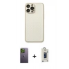 MARSİLYAN™- iPhone 13 Pro Max Kılıf Ahenk Işık - Siyah Bilvis Hayalet Cam Ekran Koruyucu + Neon Fosforlu Kamera Lens - YL