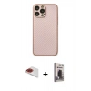 MARSİLYAN™- iPhone 13 Pro Max Kılıf Ahenk Işık - Siyah Bilvis Hayalet Cam Ekran Koruyucu + Pers Alüminyum Kamera Lens - KI