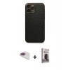 MARSİLYAN™- iPhone 13 Pro Max Kılıf Ahenk Işık - Siyah Bilvis Hayalet Cam Ekran Koruyucu + Pers Alüminyum Kamera Lens - GI
