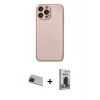 MARSİLYAN™- iPhone 13 Pro Max Kılıf Ahenk Işık - Siyah Bilvis Hayalet Cam Ekran Koruyucu + Rainbow Kamera Lens Koruma Cam - KI