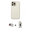 MARSİLYAN™- iPhone 13 Pro Max Kılıf Ahenk Işık - Siyah Bilvis Hayalet Cam Ekran Koruyucu + Rainbow Kamera Lens Koruma Cam - KI