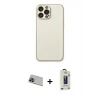 MARSİLYAN™- iPhone 13 Pro Max Kılıf Ahenk Işık - Siyah Bilvis Hayalet Cam Ekran Koruyucu + Rainbow Kamera Lens Koruma Cam - MI