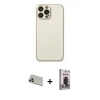 MARSİLYAN™- iPhone 13 Pro Max Kılıf Ahenk Işık - Siyah Bilvis Hayalet Cam Ekran Koruyucu + Rainbow Kamera Lens Koruma Cam - REGD