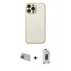MARSİLYAN™- iPhone 13 Pro Max Kılıf Ahenk Işık - Siyah Bilvis Hayalet Cam Ekran Koruyucu + Rainbow Kamera Lens Koruma Cam - MR