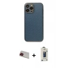 MARSİLYAN™- iPhone 13 Pro Max Kılıf Ahenk Işık - Siyah Bilvis Hayalet Cam Ekran Koruyucu + Rainbow Kamera Lens Koruma Cam - KI