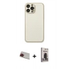 MARSİLYAN™- iPhone 13 Pro Max Kılıf Ahenk Işık - Siyah Bilvis Hayalet Cam Ekran Koruyucu + Rainbow Kamera Lens Koruma Cam - KI
