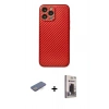 MARSİLYAN™- iPhone 13 Pro Max Kılıf Ahenk Işık - Siyah Bilvis Hayalet Cam Ekran Koruyucu + Renkli Kamera Lens Koruma Cam - MI