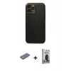 MARSİLYAN™- iPhone 13 Pro Max Kılıf Ahenk Işık - Siyah Bilvis Hayalet Cam Ekran Koruyucu + Renkli Kamera Lens Koruma Cam - MI