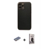 MARSİLYAN™- iPhone 13 Pro Max Kılıf Ahenk Işık - Siyah Bilvis Hayalet Cam Ekran Koruyucu + Renkli Kamera Lens Koruma Cam - SI