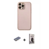 MARSİLYAN™- iPhone 13 Pro Max Kılıf Ahenk Işık - Siyah Bilvis Hayalet Cam Ekran Koruyucu + Renkli Kamera Lens Koruma Cam - SI