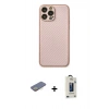 MARSİLYAN™- iPhone 13 Pro Max Kılıf Ahenk Işık - Siyah Bilvis Hayalet Cam Ekran Koruyucu + Renkli Kamera Lens Koruma Cam - SI