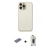 MARSİLYAN™- iPhone 13 Pro Max Kılıf Ahenk Işık - Siyah Bilvis Hayalet Cam Ekran Koruyucu + Renkli Kamera Lens Koruma Cam - SI