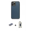 MARSİLYAN™- iPhone 13 Pro Max Kılıf Ahenk Işık - Siyah Bilvis Hayalet Cam Ekran Koruyucu + Renkli Kamera Lens Koruma Cam - SI