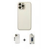 MARSİLYAN™- iPhone 13 Pro Max Kılıf Ahenk Işık - Siyah Bilvis Hayalet Cam Ekran Koruyucu + Shine Kamera Lens - GD