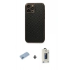 MARSİLYAN™- iPhone 13 Pro Max Kılıf Ahenk Işık - Siyah Bilvis Hayalet Cam Ekran Koruyucu + Shine Kamera Lens Koruma Cam - MI