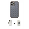 MARSİLYAN™- iPhone 13 Pro Max Kılıf Ahenk Işık - Siyah Bilvis Hayalet Cam Ekran Koruyucu + Shine Kamera Lens - GD