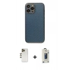 MARSİLYAN™- iPhone 13 Pro Max Kılıf Ahenk Işık - Siyah Bilvis Hayalet Cam Ekran Koruyucu + Shine Kamera Lens - GD