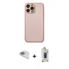 MARSİLYAN™- iPhone 13 Pro Max Kılıf Ahenk Işık - Siyah Bilvis Hayalet Cam Ekran Koruyucu + Pers Alüminyum Kamera Lens - SABE