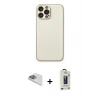 MARSİLYAN™- iPhone 13 Pro Max Kılıf Ahenk Işık - Siyah Bilvis Hayalet Cam Ekran Koruyucu + Pers Alüminyum Kamera Lens - SABE