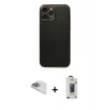 MARSİLYAN™- iPhone 13 Pro Max Kılıf Ahenk Işık - Siyah Bilvis Hayalet Cam Ekran Koruyucu + Pers Alüminyum Kamera Lens - SABE