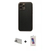MARSİLYAN™- iPhone 13 Pro Max Kılıf Ahenk Işık - Siyah Joko 5D Cam + Rainbow Kamera Lens Koruma Cam - BZ