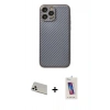 MARSİLYAN™- iPhone 13 Pro Max Kılıf Ahenk Işık - Siyah Joko 5D Cam + Rainbow Kamera Lens Koruma Cam - BZ