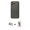 MARSİLYAN™- iPhone 13 Pro Max Kılıf Ahenk Işık - Siyah Joko 5D Cam + Rainbow Kamera Lens Koruma Cam - BZ