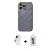 MARSİLYAN™- iPhone 13 Pro Max Kılıf Ahenk Işık - Siyah Joko 5D Cam + Shine Kamera Lens - GD