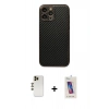 MARSİLYAN™- iPhone 13 Pro Max Kılıf Ahenk Işık - Siyah Joko 5D Cam + Shine Kamera Lens - GD