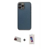 MARSİLYAN™- iPhone 13 Pro Max Kılıf Ahenk Işık - Siyah Joko 5D Cam + Rainbow Kamera Lens Koruma Cam - KI