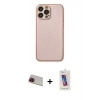 MARSİLYAN™- iPhone 13 Pro Max Kılıf Ahenk Işık - Siyah Joko 5D Cam + Rainbow Kamera Lens Koruma Cam - KI